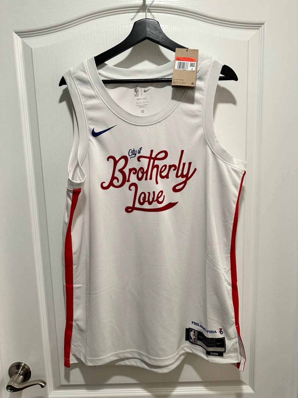 Philadelphia 76ers Brotherly Love Jersey Mens Large White NBA Basketball Jersey